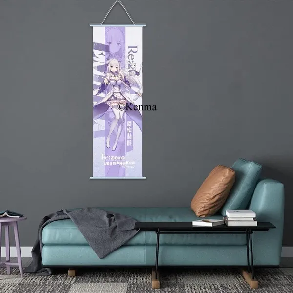 Re_Zero_Anime_Poster_Wall_Scroll_|_Art_Canvas_Hanging_Paintings_Wall_Art_Decor_For_Home_Dorm_Office_(70_X_25_Cm)