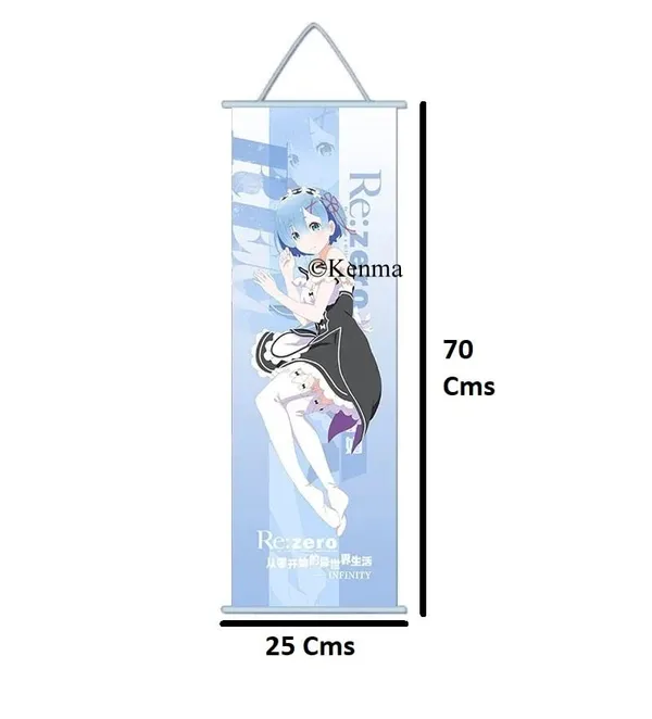 Re_Zero_Rem_Anime_Poster_Wall_Scroll_|_Art_Canvas_Hanging_Paintings_Wall_Art_Decor_For_Home_Dorm_Office_(70_X_25_Cm)