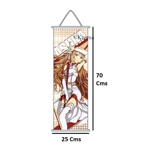 Art_Online_Asuna_Anime_Poster_Wall_Scroll_|_Art_Canvas_Hanging_Paintings_Wall_Art_Decor_For_Home_Dorm_Office_(70_X_25_Cm)