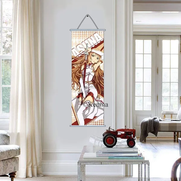 Art_Online_Asuna_Anime_Poster_Wall_Scroll_|_Art_Canvas_Hanging_Paintings_Wall_Art_Decor_For_Home_Dorm_Office_(70_X_25_Cm)