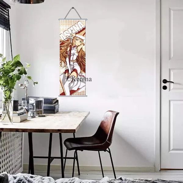 Art_Online_Asuna_Anime_Poster_Wall_Scroll_|_Art_Canvas_Hanging_Paintings_Wall_Art_Decor_For_Home_Dorm_Office_(70_X_25_Cm)