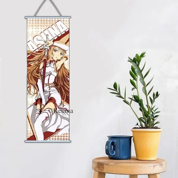 Art_Online_Asuna_Anime_Poster_Wall_Scroll_|_Art_Canvas_Hanging_Paintings_Wall_Art_Decor_For_Home_Dorm_Office_(70_X_25_Cm)