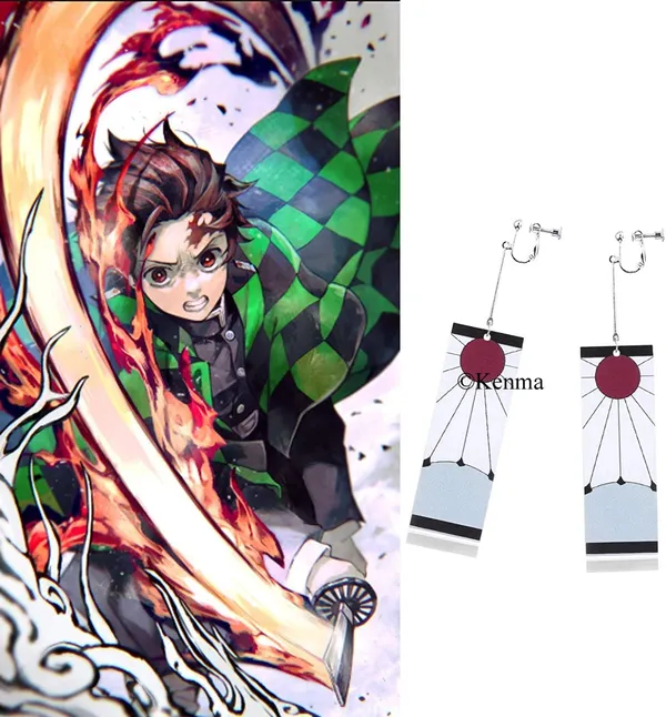 Demon_Slayer_Tanjiro_Hanafuda_Earrings_Anime_Cosplay_Pendants_Accessories_Jewellery