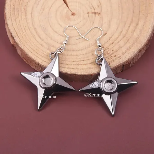 Shuriken_Earrings_Anime_Cosplay_Pendants_Accessories_Jewellery