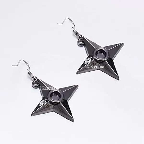 Shuriken_Earrings_Anime_Cosplay_Pendants_Accessories_Jewellery
