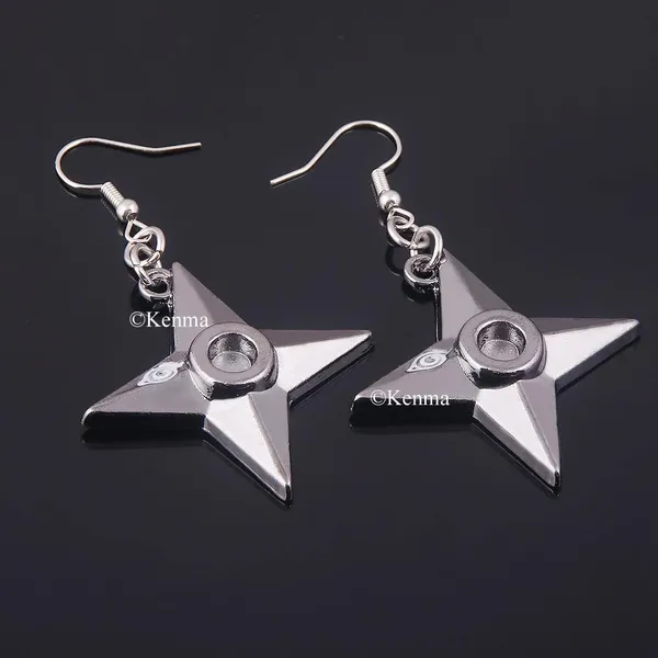 Shuriken_Earrings_Anime_Cosplay_Pendants_Accessories_Jewellery