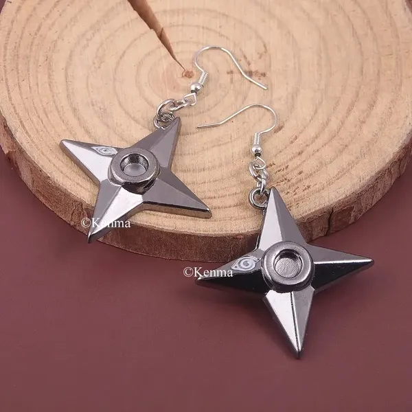 Shuriken_Earrings_Anime_Cosplay_Pendants_Accessories_Jewellery