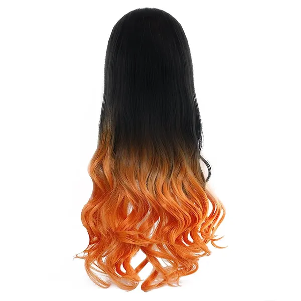 Demon_Slayer_Kamado_Nezuko_Orange_Gradient_Black_Hair_Women_Long_Natural_Wavy_Anime_For_Halloween_Cosplay_Show_Synthetic_For_All