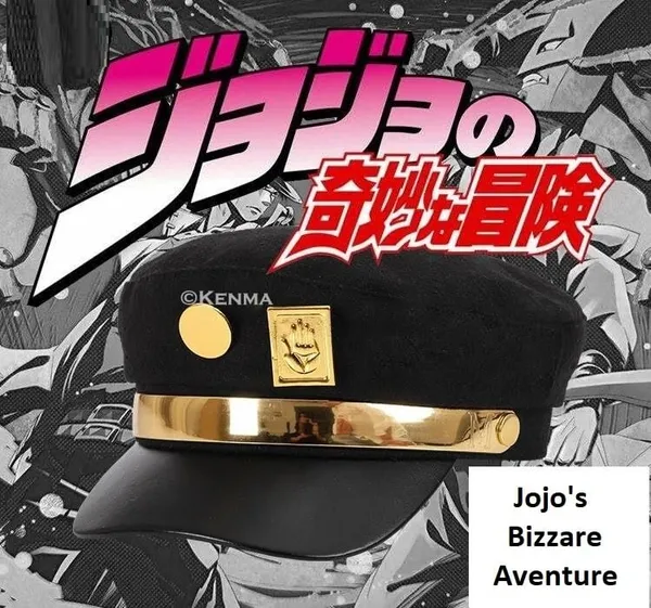 Jojo'S_Bizarre_Adventure_Anime_Jotaro_Kujos_Cap_Black_For_Cosplay_Halloween_For_All