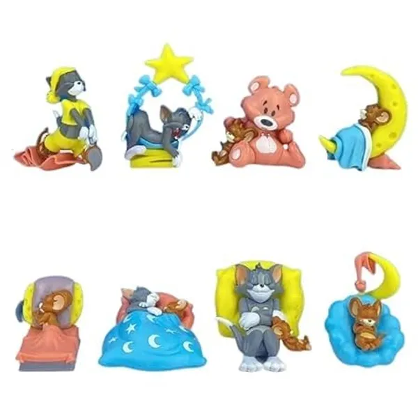 Tom_Cat_&_Jerry_Mouse_Sleeping_8_Pcs_Figure_Toy_Doll_Statue_Merchandise_For_Cartoon_Lovers_Dreamy_Cartoon_Figurines_Pvc_Action_Figures_(8_Cm)