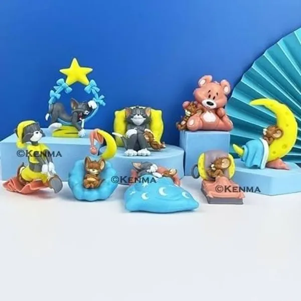 Tom_Cat_&_Jerry_Mouse_Sleeping_8_Pcs_Figure_Toy_Doll_Statue_Merchandise_For_Cartoon_Lovers_Dreamy_Cartoon_Figurines_Pvc_Action_Figures_(8_Cm)