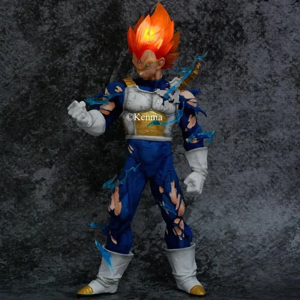 Dbz_Vegeta_With_4_Interchangable_Heads_Battle_Mode_Action_Figure_Pvc_Anime_Figurine_Collectible_Model_Toy_(45_Cm)