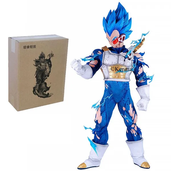 Dbz_Vegeta_With_4_Interchangable_Heads_Battle_Mode_Action_Figure_Pvc_Anime_Figurine_Collectible_Model_Toy_(45_Cm)