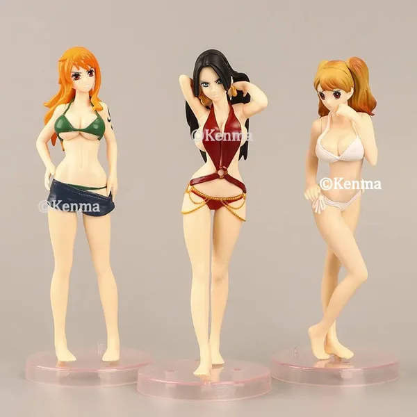One_Piece_Swimsuit_Edition_Set_Of_3_Action_Figures_|_Pvc_Anime_Figures_Boa_Hancock_Nami_Brin_Bathtub_Moel_Toy_Pirate_King_Play_Statue_Collectibles_(18_Cm)