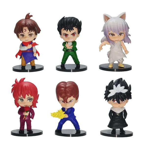 Yuyu_Hakusho_Set_Of_6_Action_Figures_Pvc_Anime_Figure_Yusuke_Urameshi_Youko_Kurama_Genkai_Collectible_Model_Doll_(11L_X_6W_X_11H_Cm)