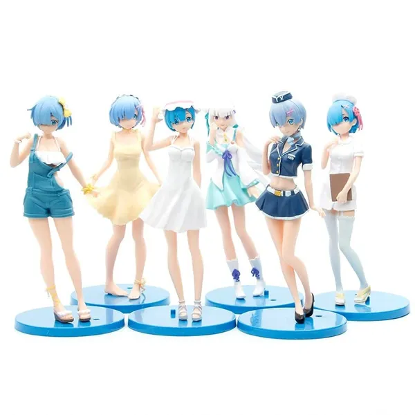 Relife_In_A_Different_World_From_Zero_Rem_Set_Of_6_Action_Figures_Pvc_Anime_Figurine_Weeb_Manga_Collectible_Statue_Model_Toy_(17_Cm)