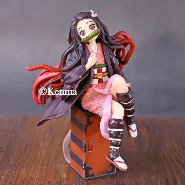 Demon_Slayer_Nezuko_Kamado_On_Box_Action_Figure_Kimetsu_No_Yaiba_Weeb_Manga_Pvc_Anime_Figurine_Statue_Model_Toy_Collectible_(10L_X_11W_X_14.5H_Cm)
