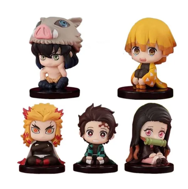 Demon_Slayer_Tanjirou_Nezuko_Inosuke_Zenitsu_Kyoujurou_Carino_Dazed_Eyes_Pvc_Action_Figure_Kimetsu_No_Yaiba_Small_Set
