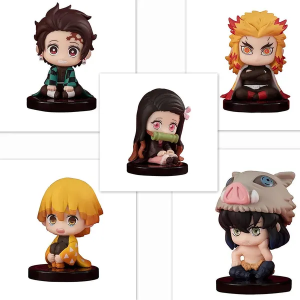 Demon_Slayer_Tanjirou_Nezuko_Inosuke_Zenitsu_Kyoujurou_Carino_Dazed_Eyes_Pvc_Action_Figure_Kimetsu_No_Yaiba_Small_Set