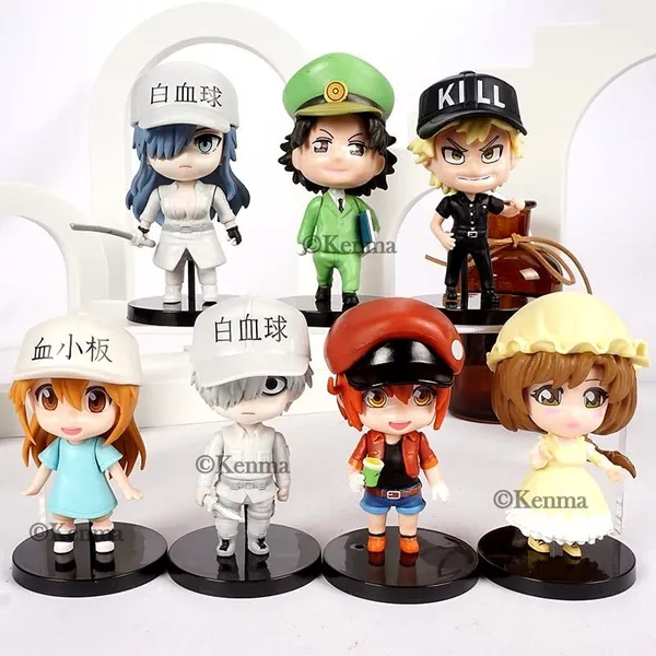 Hataraka_Saibou_Cells_At_Work_Chibi_Anime_Action_Figures_Set_Of_7_Weeb_Manga_Collectibles_(14L_X_5W_X_15H_Cm)