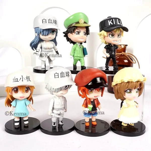 Hataraka_Saibou_Cells_At_Work_Chibi_Anime_Action_Figures_Set_Of_7_Weeb_Manga_Collectibles_(14L_X_5W_X_15H_Cm)