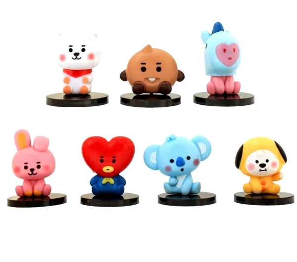 Bts_Bt21_Tiny_Tan_Figurine_Set_Of_7_Pcs_Chimmy_Koya_Tata_Cooky_Mang_Shooky_Rj_Collectible