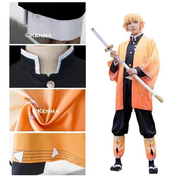 Demon_Slayer_Zenitsu_Agatsuma_Cosplay_Kimono_Clothing_Uniform_Collectible_Costume_Halloween
