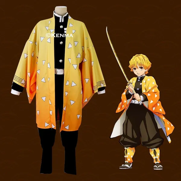 Demon_Slayer_Zenitsu_Agatsuma_Cosplay_Kimono_Clothing_Uniform_Collectible_Costume_Halloween