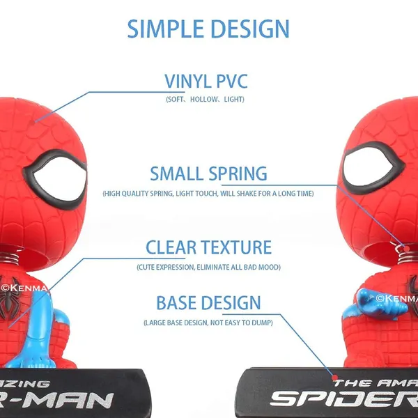 Spiderman_Posing_Bobblehead_Action_Figure_Bobble_Head_Car_Accessory_Pvc_Figurine_Toy_Model_2_(12L_X_12W_X_13H_Cm)