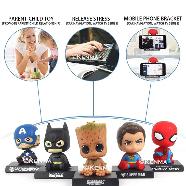 Spiderman_Posing_Bobblehead_Action_Figure_Bobble_Head_Car_Accessory_Pvc_Figurine_Toy_Model_2_(12L_X_12W_X_13H_Cm)