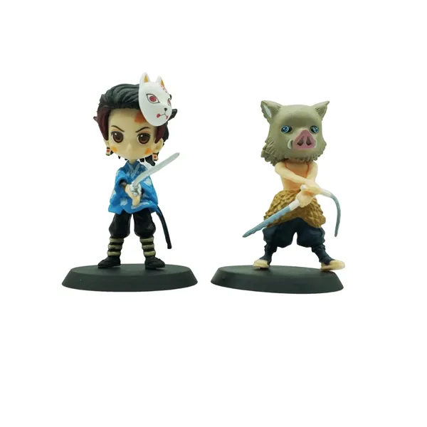 Demon_Slayer_Tanjiro_Model2_&_Inosuke_Set_Of_2_Chibi_Action_Figure