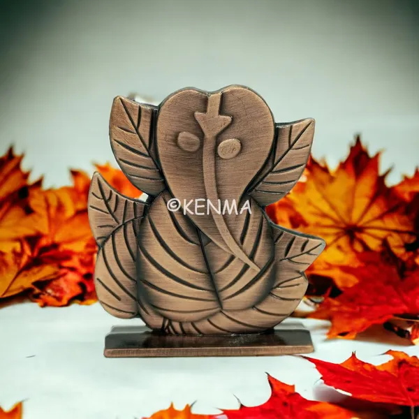 Leaf_Ganesh_Ganpati_Bappa_Murti_Copper_Idol_Figure_For_Desk_Table_&_Car_Dashboard_Metal_Figure_Accessory_Figurine_Model_3_(6.5_Cm)