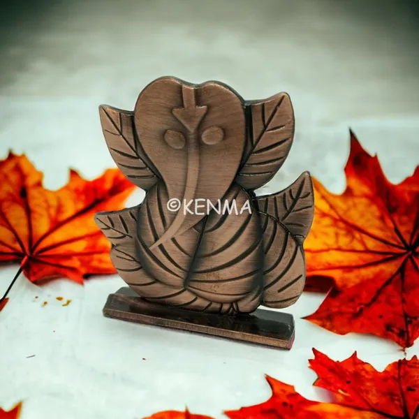 Leaf_Ganesh_Ganpati_Bappa_Murti_Copper_Idol_Figure_For_Desk_Table_&_Car_Dashboard_Metal_Figure_Accessory_Figurine_Model_3_(6.5_Cm)
