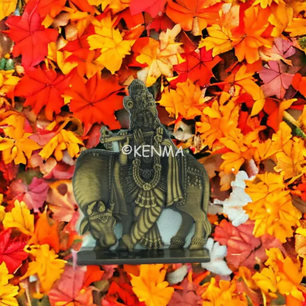 Lord_Krishna_Murti_Idol_Brass_Figure_For_Desk_Table_&_Brass_Colour_Car_Dashboard_Metal_Figure_Accessory_Figurine_Model_2_(6.5_Cm)