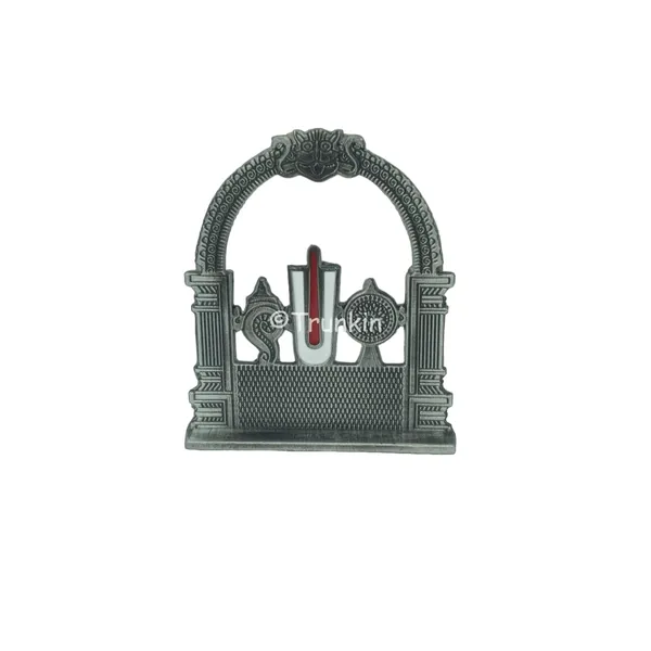 Lord_Tirupati_Balaji_Symbol_Metal_Colour_Idol_Figure_For_Desk_Table_&_Car_Dashboard_Metal_Figure_Accessory_Figurine_Model_3_(6.5_Cm)