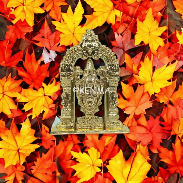 Lord_Tirupati_Balaji_Golden_Colour_Idol_Figure_For_Desk_Table_&_Car_Dashboard_Metal_Figure_(6.5_Cm)