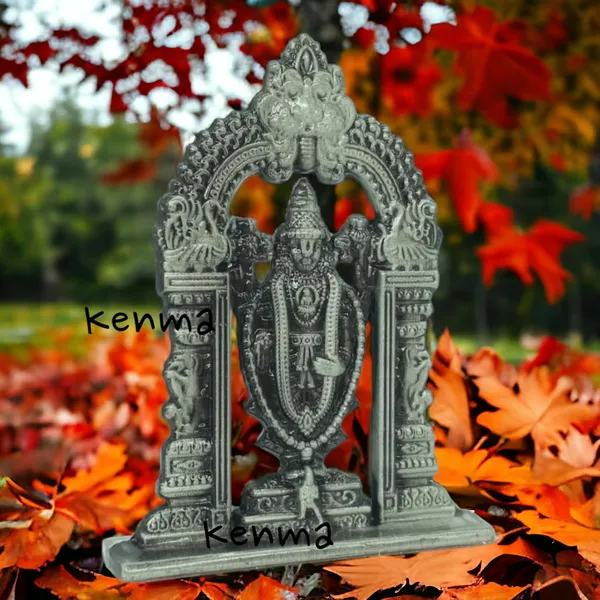 Lord_Tirupati_Balaji_Metalic_Colour_Idol_Figure_For_Desk_Table_&_Car_Dashboard_Metal_Figure_Accessory_Figurine_Model_8_(6.5_Cm)