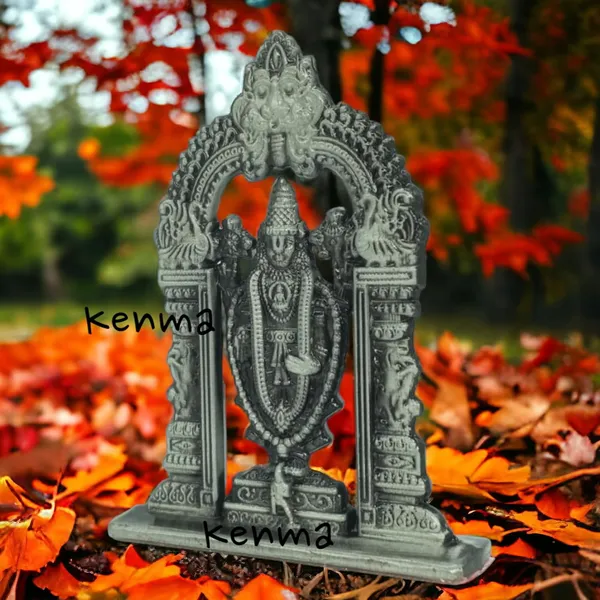 Lord_Tirupati_Balaji_Metalic_Colour_Idol_Figure_For_Desk_Table_&_Car_Dashboard_Metal_Figure_Accessory_Figurine_Model_8_(6.5_Cm)