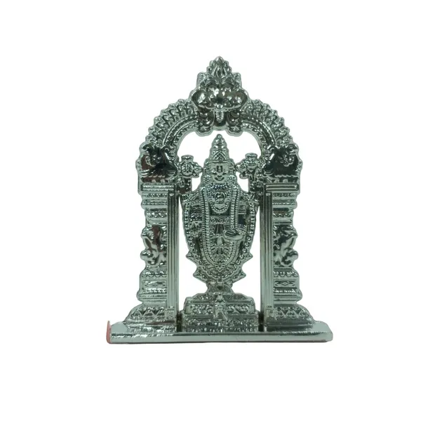 Lord_Tirupati_Balaji_Silver_Colour_Idol_Figure_For_Desk_Table_&_Car_Dashboard_Metal_Figure_Accessory_Figurine_Model_9_(6.5_Cm)