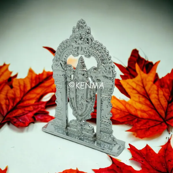 Lord_Tirupati_Balaji_Silver_Colour_Idol_Figure_For_Desk_Table_&_Car_Dashboard_Metal_Figure_Accessory_Figurine_Model_9_(6.5_Cm)