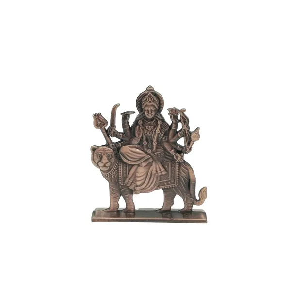 Maa_Durga_Copper_Colour_Idol_Figure_For_Desk_Table_&_Car_Dashboard_Metal_Figure_Accessory_Figurine_Model_2_(6.5_Cm)
