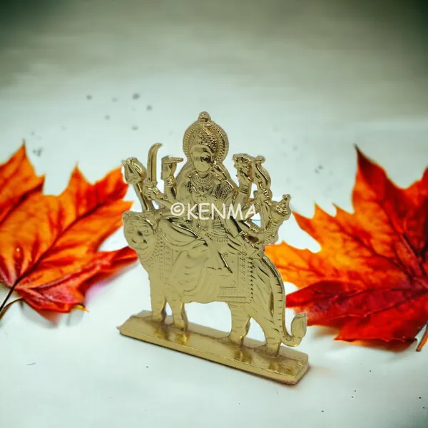 Maa_Durga_Golden_Colour_Idol_Figure_For_Desk_Table_&_Car_Dashboard_Metal_Figure_Accessory_Figurine_Model_3_(6.5_Cm)