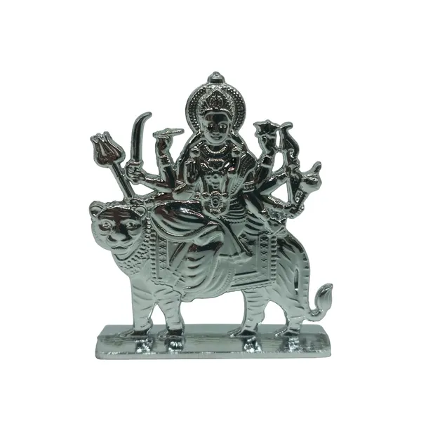 Maa_Durga_Silver_Colour_Idol_Figure_For_Desk_Table_&_Car_Dashboard_Metal_Figure_Accessory_Figurine_Model_4_(6.5_Cm)