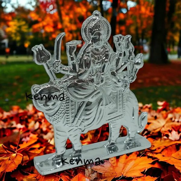Maa_Durga_Silver_Colour_Idol_Figure_For_Desk_Table_&_Car_Dashboard_Metal_Figure_Accessory_Figurine_Model_4_(6.5_Cm)