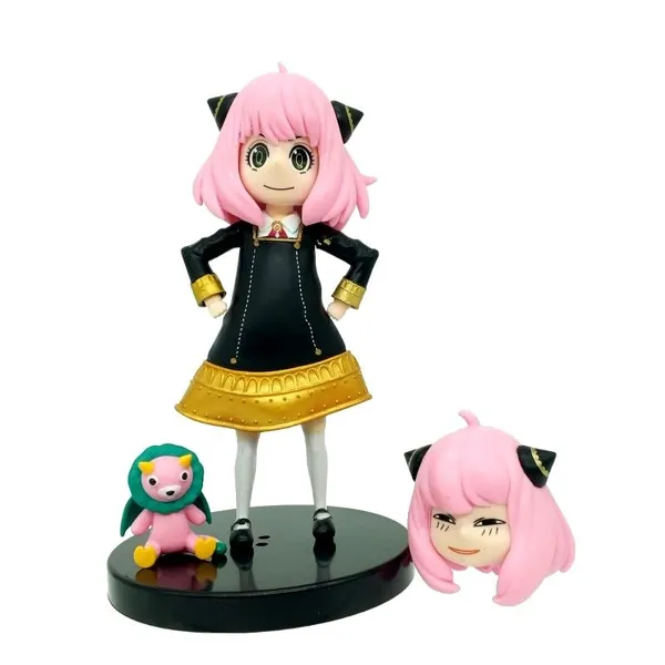 Spy_X_Family_|_Anya_Forger_With_2_Heads_And_Chimera_Anime_Action_Figure_|_Interchangeable_Heads_Toy_|_Pvc_Collectible_Model_Toy_Figurine_(15_Cm)