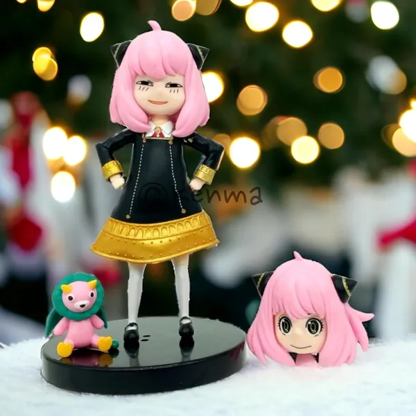 Spy_X_Family_|_Anya_Forger_With_2_Heads_And_Chimera_Anime_Action_Figure_|_Interchangeable_Heads_Toy_|_Pvc_Collectible_Model_Toy_Figurine_(15_Cm)