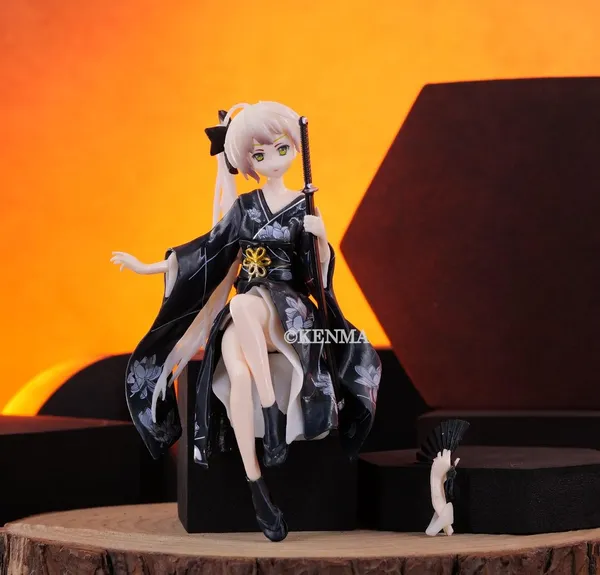 Kasugano_Sora_Figure_Anime_Black_Dress_Model_Replaceable_Hand_Props_(C_Fan+Sword)_Pvc_(14_Cm)