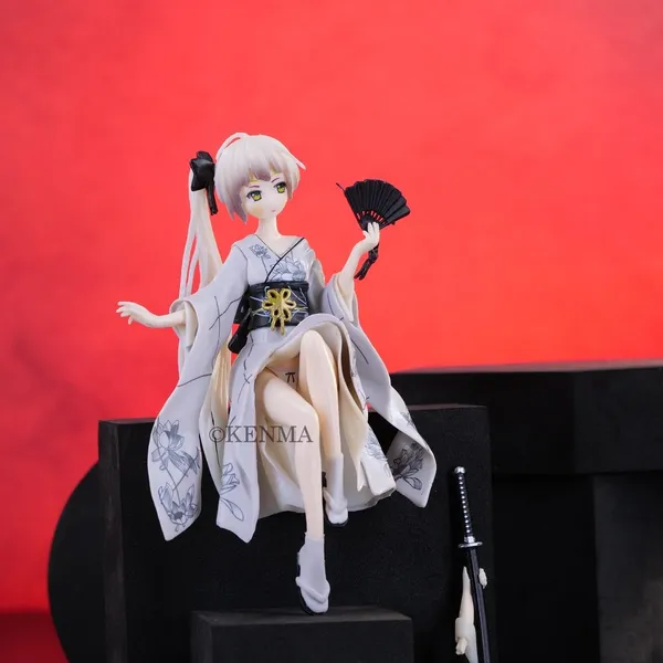 Kasugano_Sora_Figure_Anime_Grey_Dress_Replaceable_Hand_Props_(C_Fan+Sword)_Model_2_Pvc_(14_Cm)