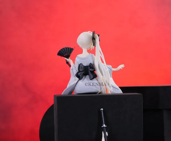 Kasugano_Sora_Figure_Anime_Grey_Dress_Replaceable_Hand_Props_(C_Fan+Sword)_Model_2_Pvc_(14_Cm)