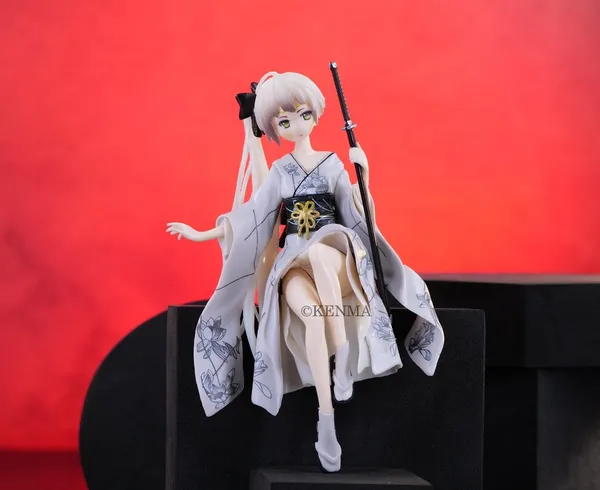Kasugano_Sora_Figure_Anime_Grey_Dress_Replaceable_Hand_Props_(C_Fan+Sword)_Model_2_Pvc_(14_Cm)